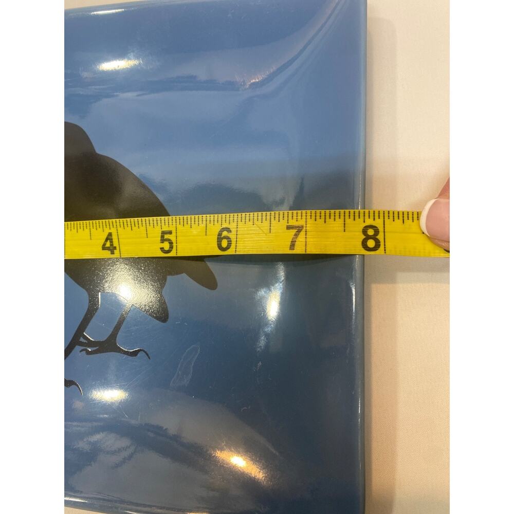 3 West Elm Crow Silhouette Square Dish Dessert App. 7.75" - Picture 5 of 5